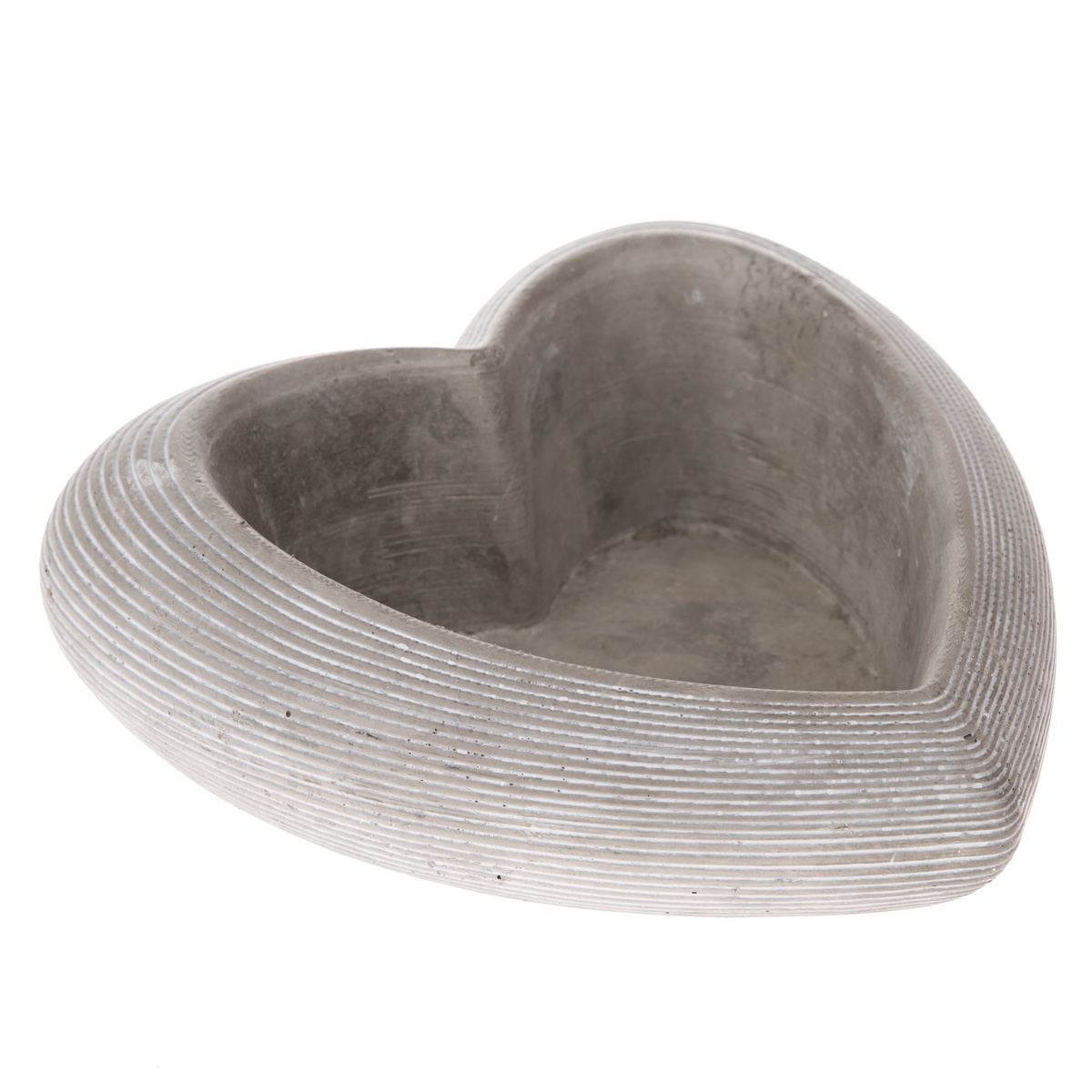 Betónový obal na kvetináč Srdce sivá, 22 x 9 cm