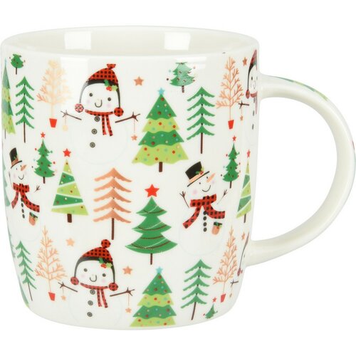 Porzellanbecher mit Weihnachtsdekoration, 370 ml