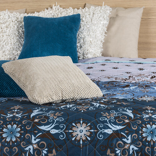 Přehoz na postel Alberica modrá, 240 x 220 cm