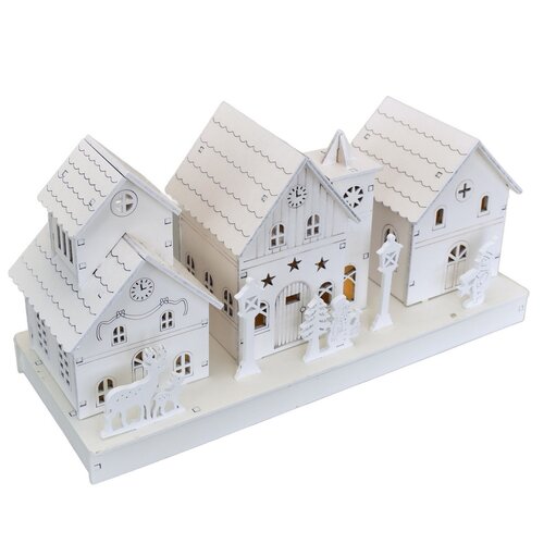Świąteczna dekoracja świetlna Wioska, 28 x 14 x 11 cm, LED