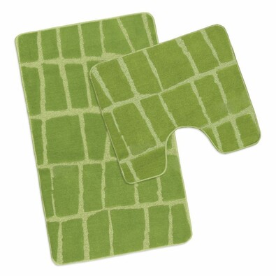 Sada koupelnových předložek Avangard Kostka zelená, 50 x 80 cm, 50 x 40 cm