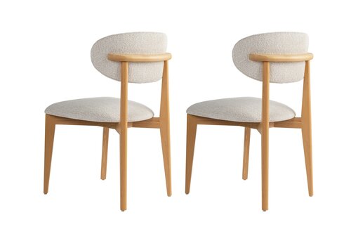 Lionte White and Light Oak étkezőszék szett, 2 db