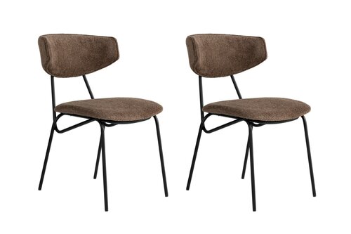 Esszimmerstuhl-Set Nancy Brown and Black, 2 Stück