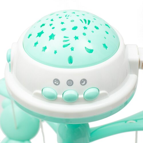 Baby Mix Carusel deasupra pătuțului cu proiectorde lumină, verde