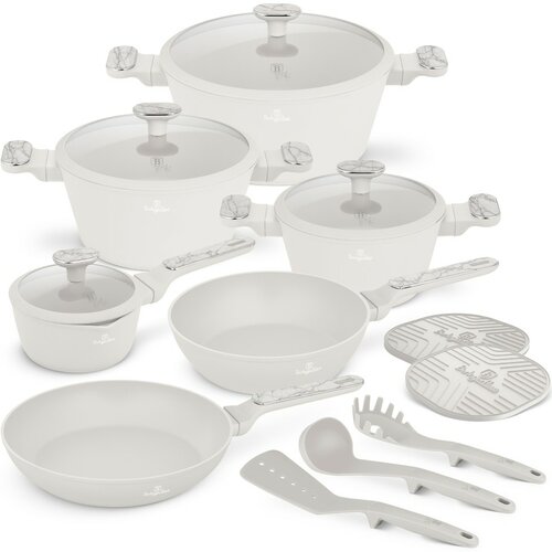 BerlingerHaus Set de vase cu suprafață din titan Sahara Marble, 15 piese