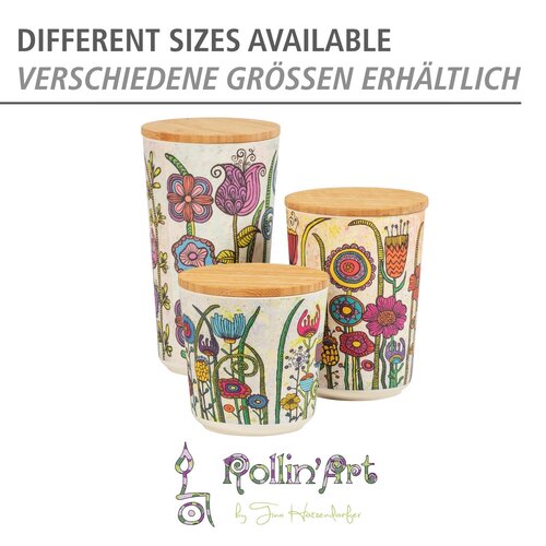 Doză Wenko Flowers, cu capac din bambus, 700 ml