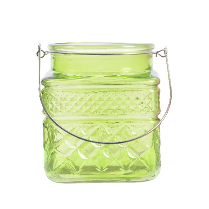 Sklenený svietnik Colours zelená, 13 cm