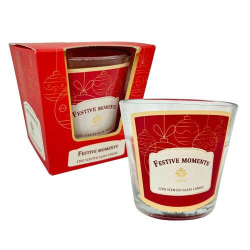 Arome-Kerze im Glas, „Festive Moments“, 120 g