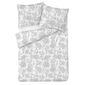 Lenjerie de pat Matex Satin Flori gri , 140 x 200cm, 70 x 90 cm
