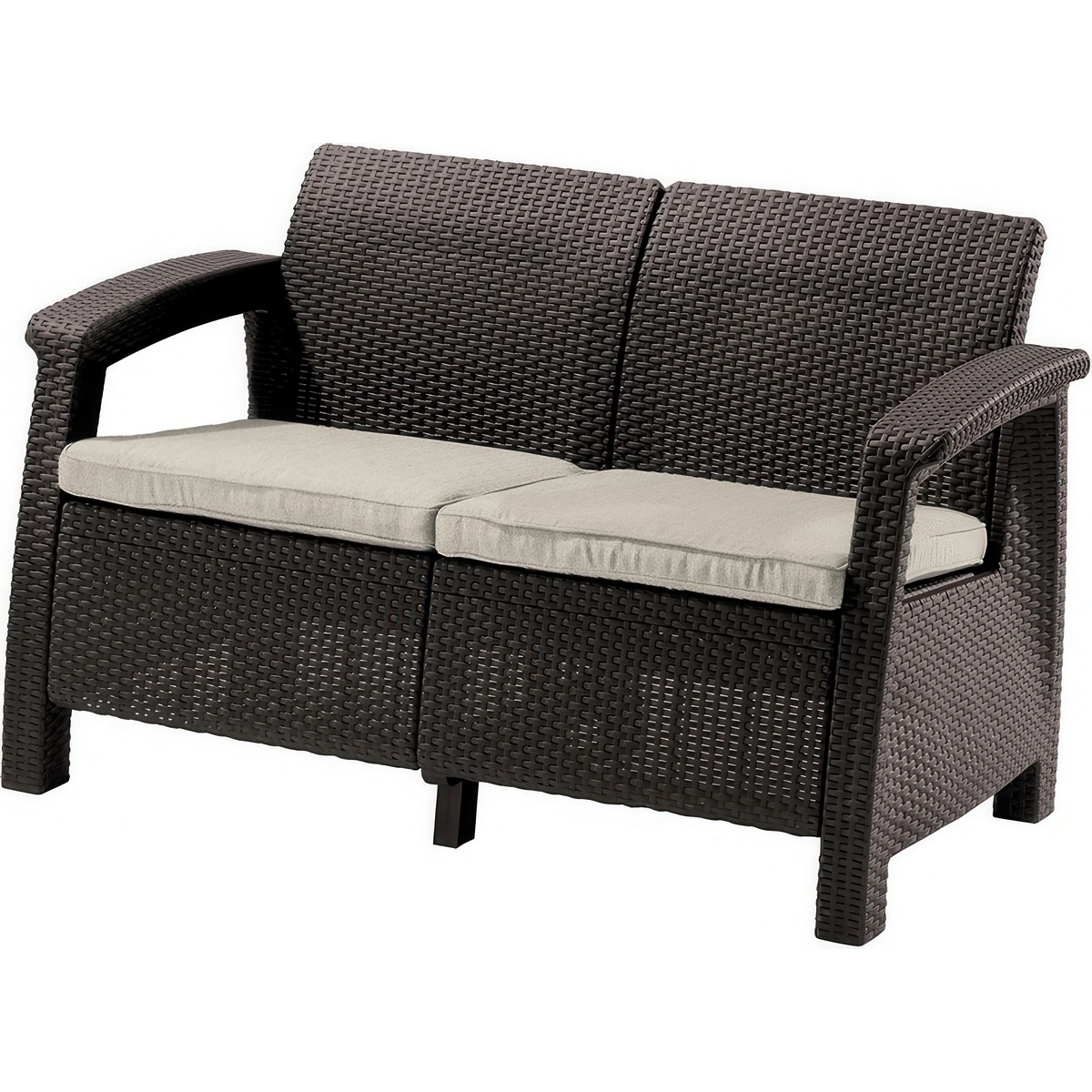 Fotografie Keter zahradní sofa Corfu 128 x 70 x 79 cm, hnědá