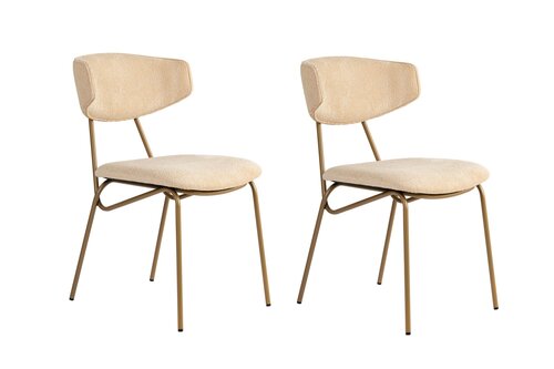 Súprava jedálenských stoličiek Nancy Beige and Gold, 2 ks