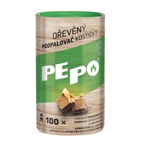 PE-PO Dřevěný podpalovač kostičky, 100 ks