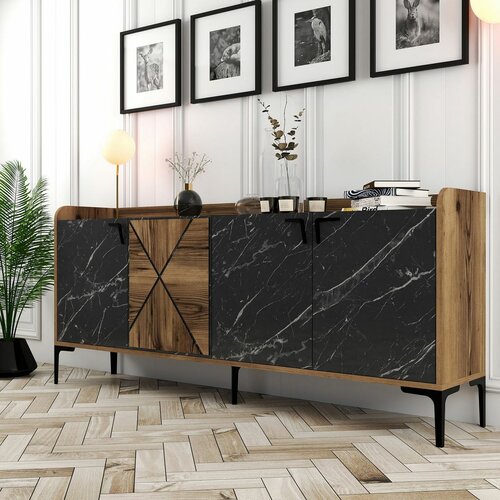 Venedik Walnut and Black Marble szekrény