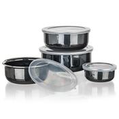 Set de boluri emailate Banquet METALLIC Black, 8bucăți