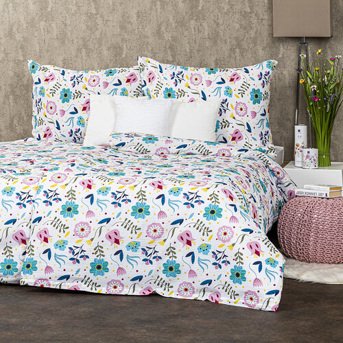 4Home Krepp-Bettwäsche Flowers,  160 x 200 cm, 70 x 80 cm