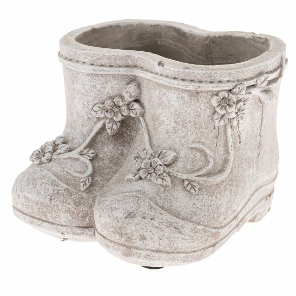 Doniczka betonowa Shoes, 15,5 x 10,5 x 12,5 cm