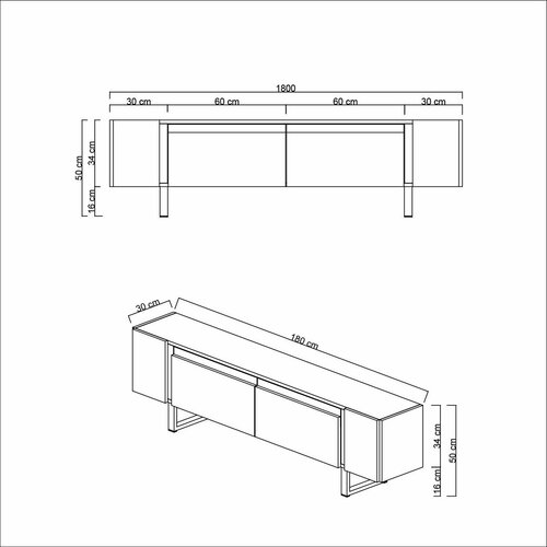 Yildiz antracit és ezüst színű TV-asztal