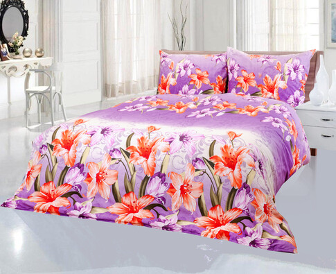 Bavlnené obliečky Liliana fialová, 140 x 200 cm, 70 x 90 cm