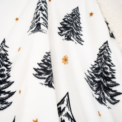 4Home Kuscheldecke Lammfelloptik Frosted Trees, 150 x 200 cm