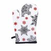 Świąteczna rękawica kuchenna Płatki śniegu szary, 18 x 28 cm