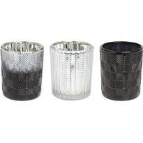 Sada svícnů na čajové svíčky Modern geometric 3 ks, 17 x 5,8 x 8,3 cm Sada svícnů na čajové svíčky Modern geometric 3 ks, 17 x 5,8 x 8,3 cm