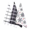 Weihnachtsgeschirrtuch Schneeflocken grau, 45 x 75 cm, 3er-Set