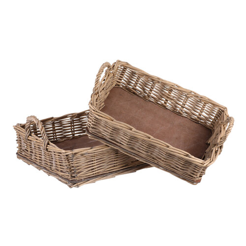 Komplet pletenih pladnjev Nature pravokotnih, 2kos, 2 velikosti, 51 x 11 x 39 cm
