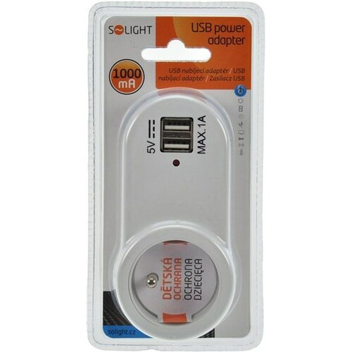 Obrázok Solight DC24 USB nabíjací adaptér 2x USB biely