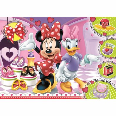 Trefl Glitter Puzzle Minnie i Daisy, 100 elementów