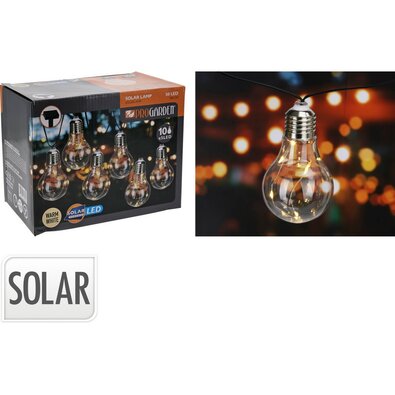 ProGarden Solar lanț becuri clare, 2 m, 10 x 5LED-uri, alb cald