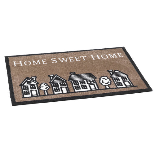 Vnitřní rohožka Home sweet home brown, 50 x 75 cm