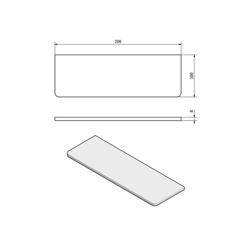 SAPHO 23478 Wandregal 20 x 10 x 0,8 cm, klares Glas