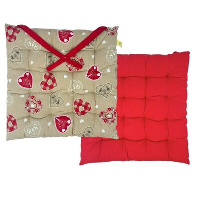 Home Elements Подушка для сидіння стьобана Різдвяне серце, 40 x 40 см