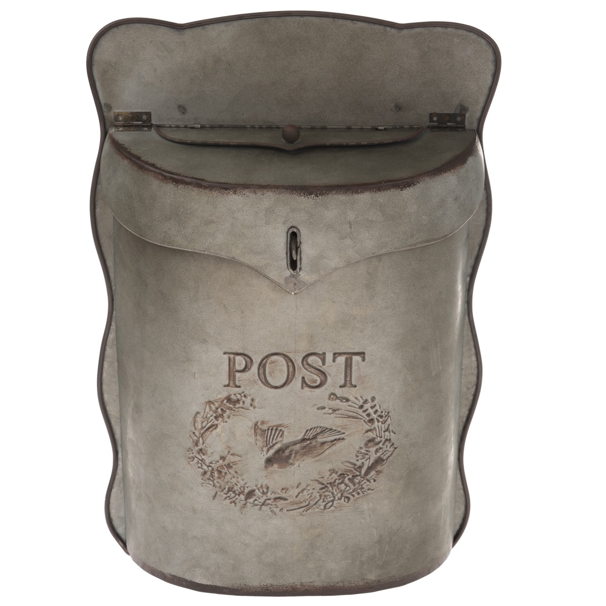 Vintage fém felakasztható postaláda,  szürke