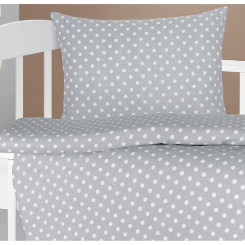 Bellatex Otroški komplet vzglavnika in odeje Polkadots siva, 75 x 100 cm, 42 x 32 cm