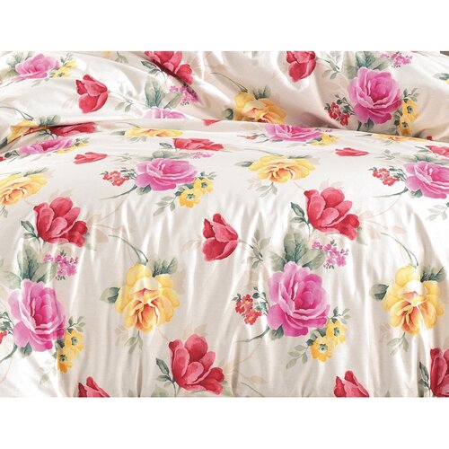 BedTex Bombažno posteljnino Tulip smetanova, 220 x200 cm, 2 kos 70 x 90 cm