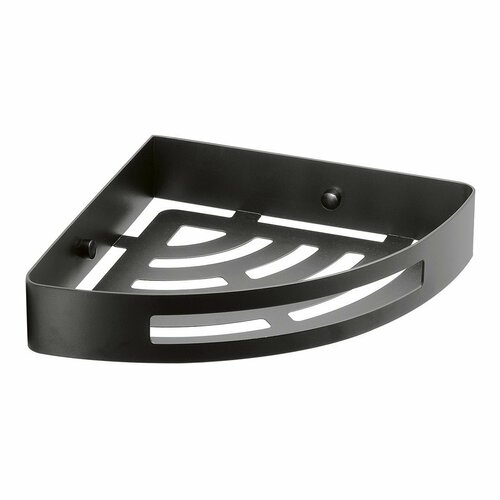 GEDY 247914 Smart Eckregal für die Dusche, 21 x 4,5 x 21 cm, schwarz matt