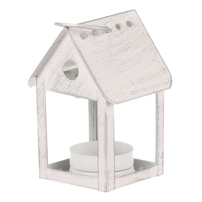 Fém lámpa Madárház, fehér, 11 cm