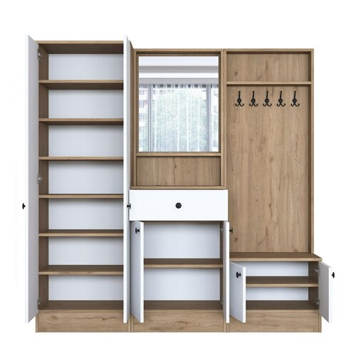 Zestaw do przedpokoju Pome White and Walnut II
