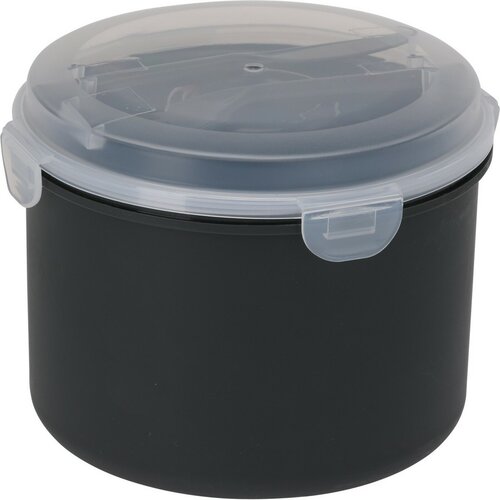 EH Škatla za kosilo s posodico za dresinko injedilnim priborom, črna