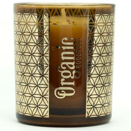 Органічна свічка Lemongrass & Spice 200 г у склі з золотою фольгою