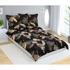 Lenjerie de pat din bumbac Bellatex Monstera maroînchis, 140 x 200 cm, 70 x 90 cm