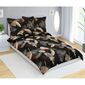 Lenjerie de pat din bumbac Bellatex Monstera maroînchis, 140 x 200 cm, 70 x 90 cm