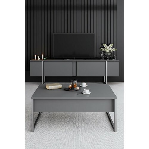 Konferenční stolek Luxe Anthracite and Silver