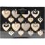 Set de ornamente de Crăciun Heart gold, 16 buc