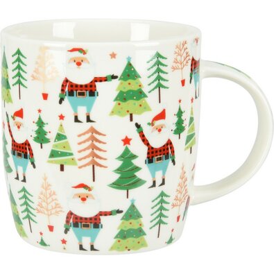 Porzellanbecher mit Weihnachtsdekoration, 370 ml