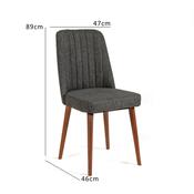 Scaun de sufragerie Vina Anthracite and Walnut