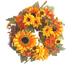 Umělý věnec slunečnic a hortenzií 27 cm