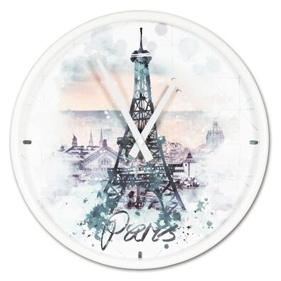 Zegar ścienny Eiffel tower, śr. 30,5 cm