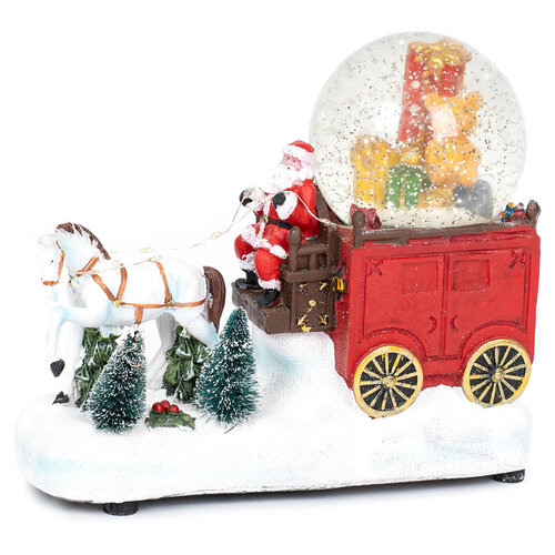 Vianočné dekorácie Santa, so zvukom a svetlom, 24 x 20,5 x 10,5 cm, červená